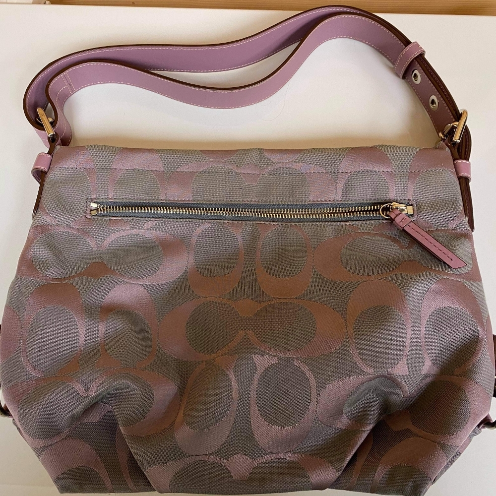 Coach purple and grey handbag
